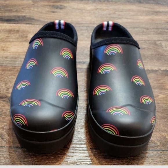 Hunter Original Waterproof Play Mini Rainbow Print Clogs - Picture 6 of 14